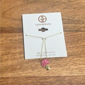 Giani Bernini 18k Gold-Plated Sterling Silver Necklace w/ Mushroom Pendant. NWT